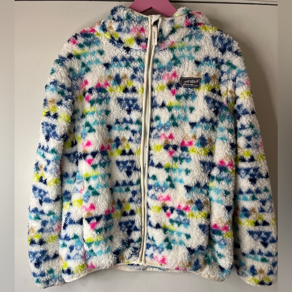 Eddie Bauer Multi Zip Fleece Sweatshirt Jacket Fisherman Kids XL Women’s XS S